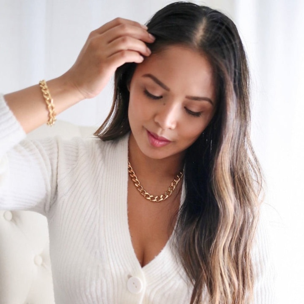 Brook & York Gigi Gold Tone Cuban Link Necklace - Picture 9 of 9